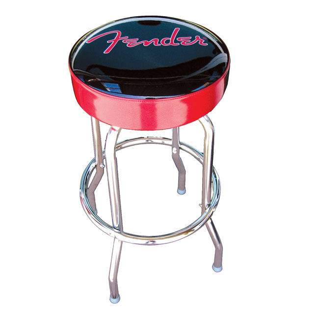 FENDER RED SPARKLE LOGO BARSTOOL 24"