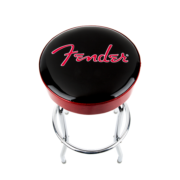 FENDER RED SPARKLE LOGO BARSTOOL 24"