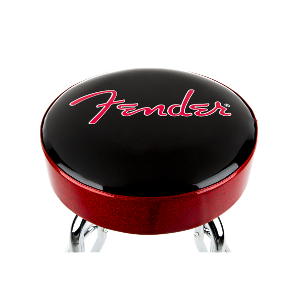 FENDER RED SPARKLE LOGO BARSTOOL 24"