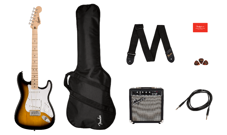 SQUIER SONIC STRATOCASTER PACK MN 2 COLOR SUNBURST