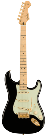 FENDER LIMITED EDITION PLAYER STRATOCASTER BLACK WITH GOLD HARDWARE CON BORSA FENDER MIDNIGHT BLUE