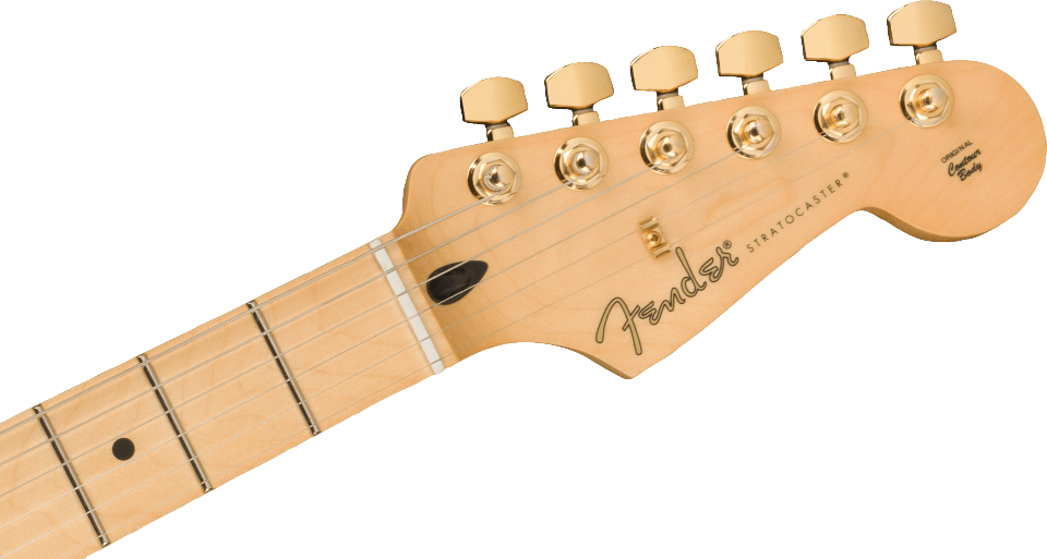 FENDER LIMITED EDITION PLAYER STRATOCASTER BLACK WITH GOLD HARDWARE CON BORSA FENDER MIDNIGHT BLUE