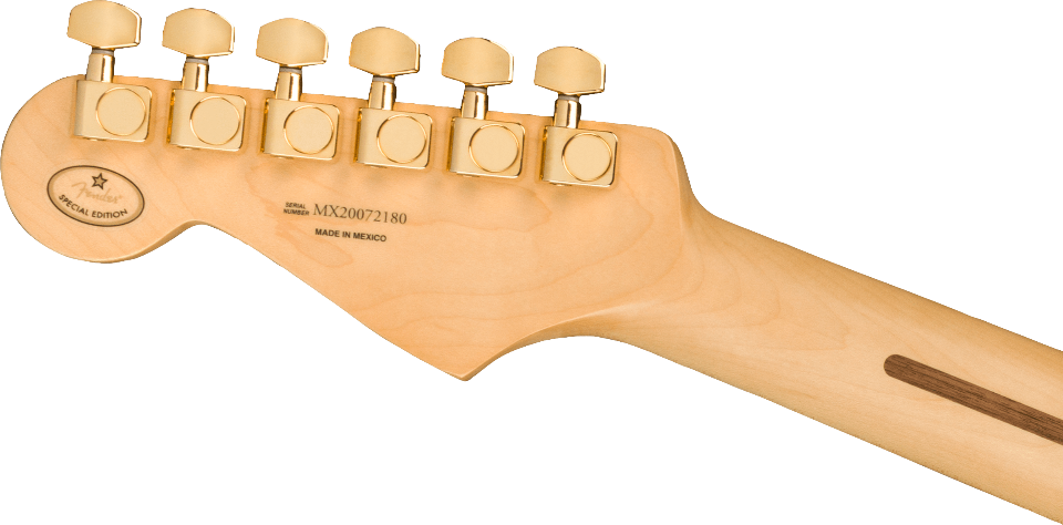 FENDER LIMITED EDITION PLAYER STRATOCASTER BLACK WITH GOLD HARDWARE CON BORSA FENDER MIDNIGHT BLUE