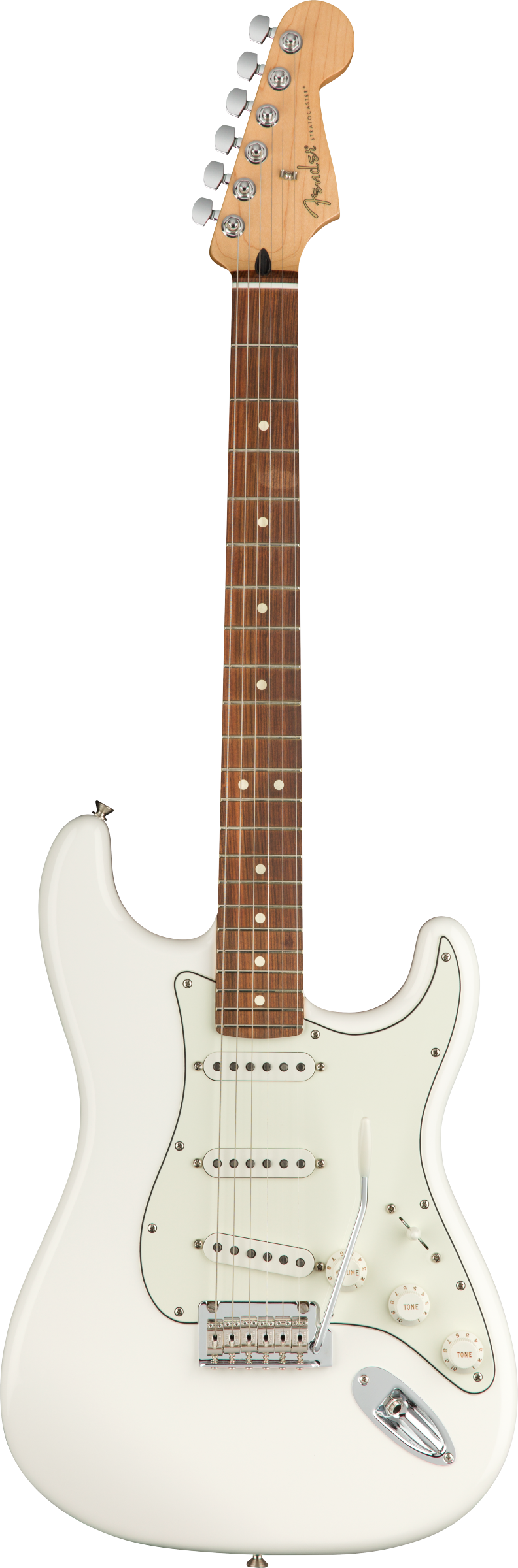 FENDER PLAYER STRATOCASTER PF POLAR WHITE CON BORSA FENDER MIDNIGHT BLUE IN OMAGGIO