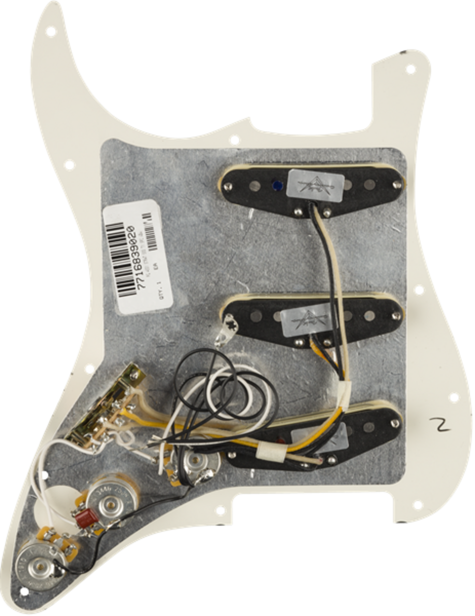 FENDER PRE WIRED STRAT PICKGUARD SSS CUSTOM SHOP TEXAS SPECIAL WHITE