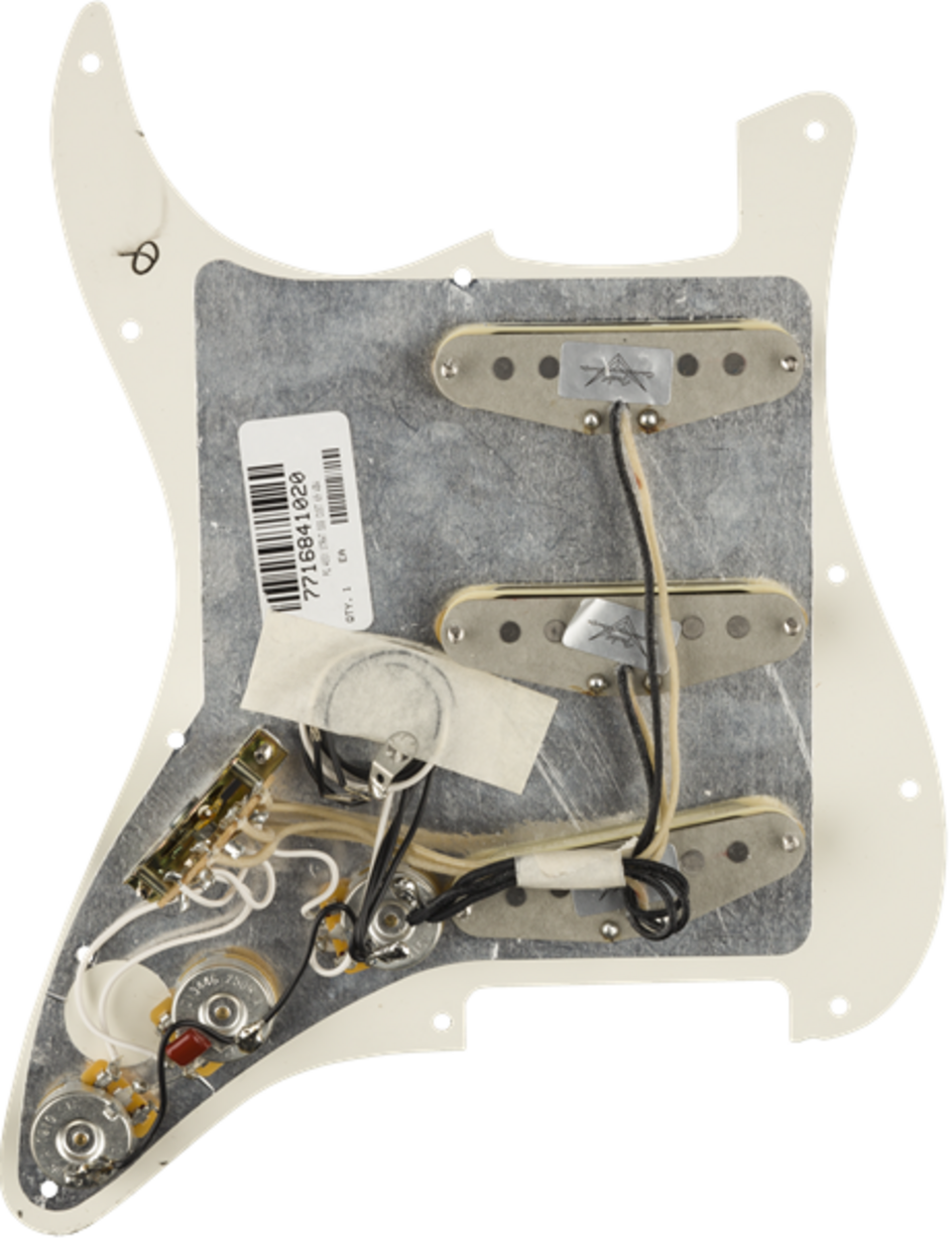 FENDER PRE WIRED STRAT PICKGUARD SSS CUSTOM SHOP '69 WHITE