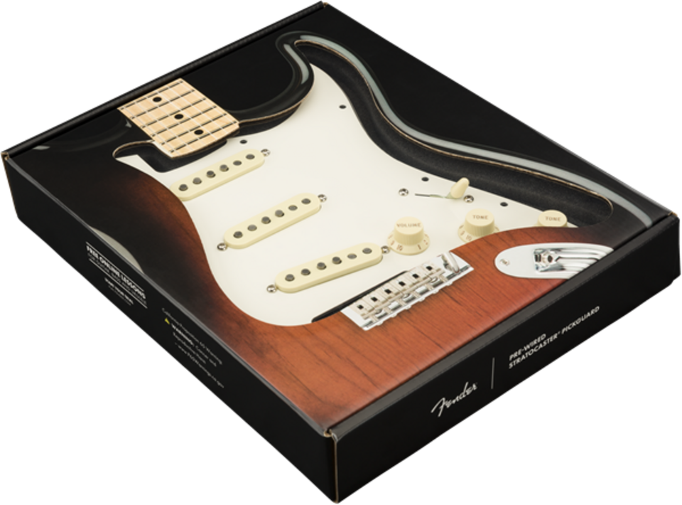 FENDER PRE WIRED STRAT PICKGUARD SSS CUSTOM SHOP '69 WHITE