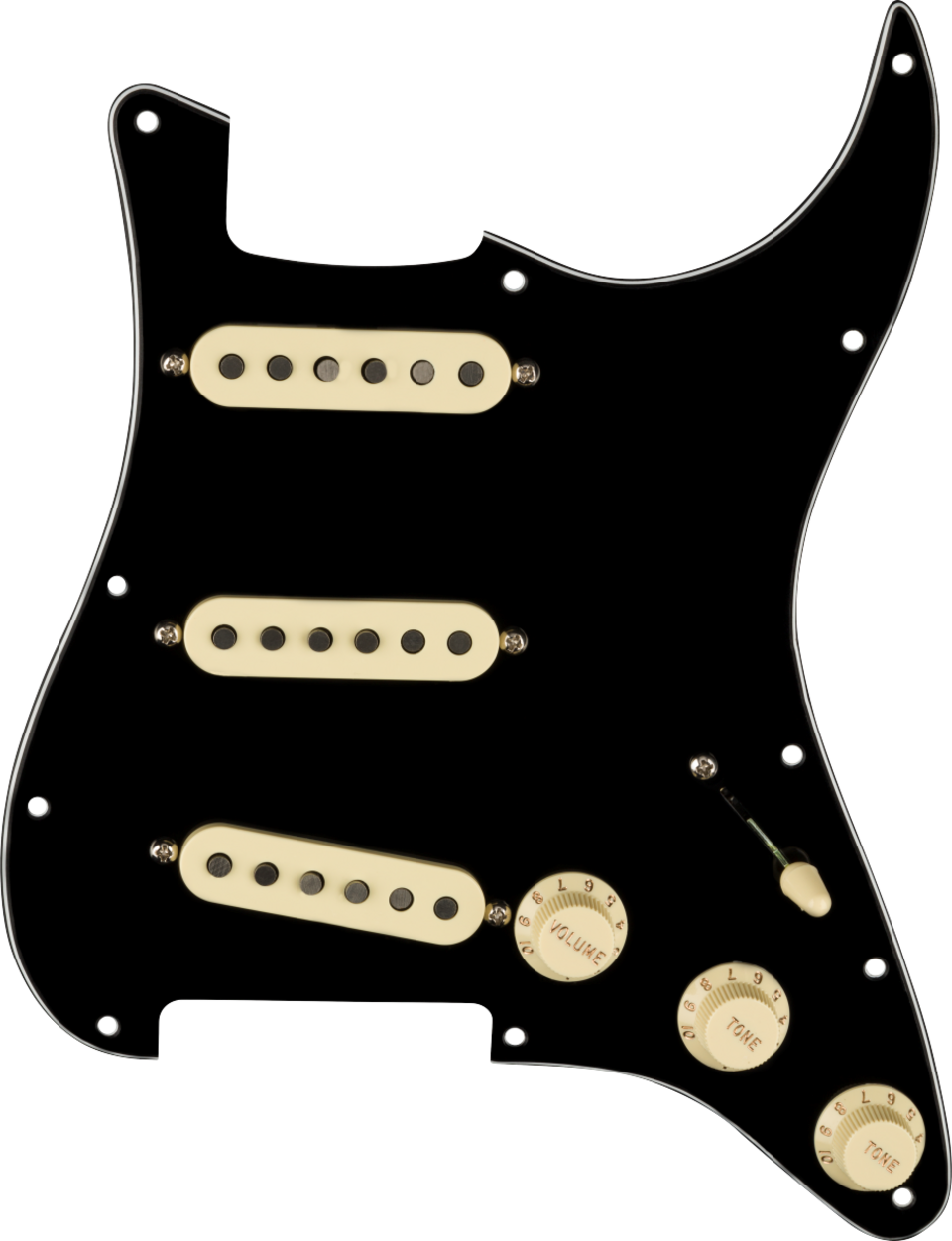 FENDER PRE WIRED STRAT PICKGUARD SSS TEX MEX BLACK