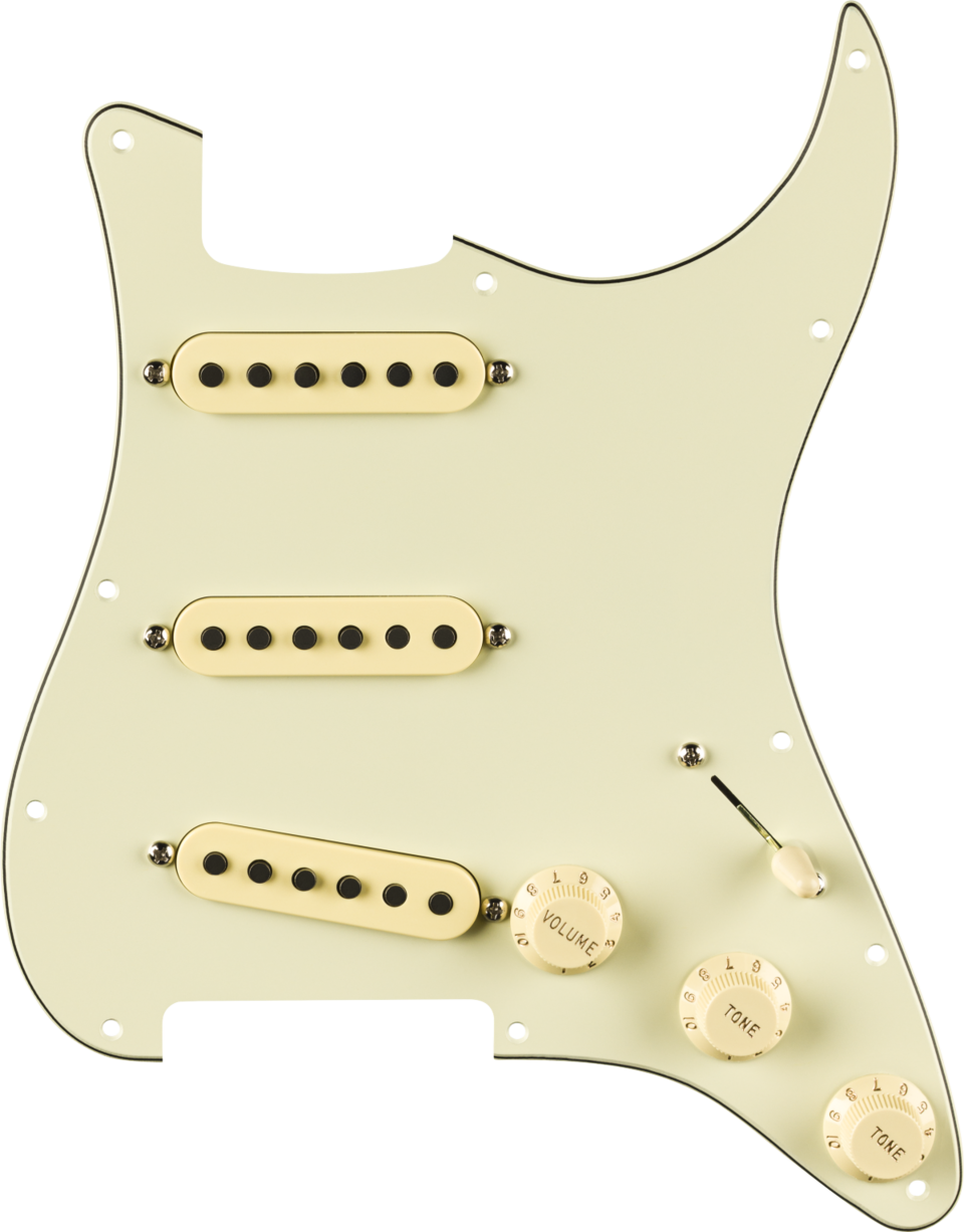 FENDER PRE WIRED STRAT PICKGUARD SSS ERIC  JOHNSON MINT GREEN 11 HOLE