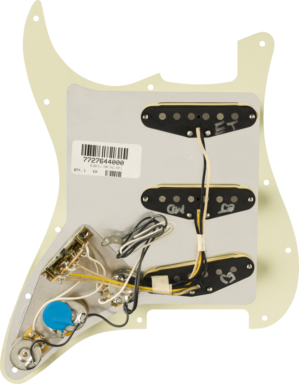 FENDER PRE WIRED STRAT PICKGUARD SSS ERIC  JOHNSON MINT GREEN 11 HOLE