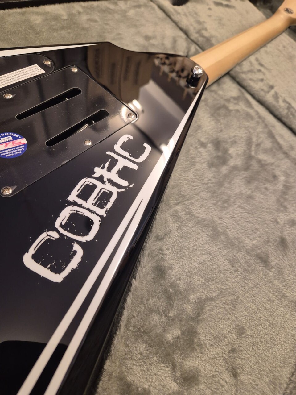ESP LTD ALEXI LAIHO SAWTOOTH SE 20th ANNIVERSARY BLACK WHITE PINSTRIPE