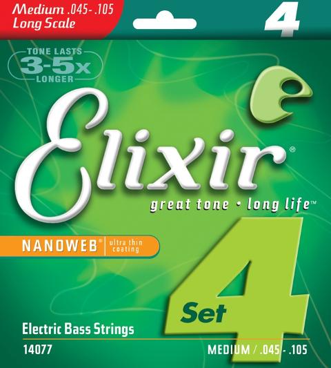 ELIXIR 14677 ELECTRIC BASS STAINLESS STEEL NANOWEB