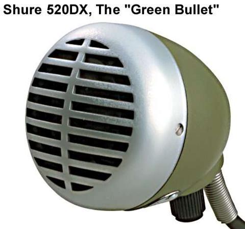 SHURE 520DX GREEN BULLET MICROFONO PER ARMONICA