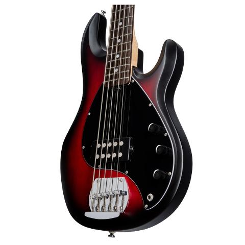 STERLING BY MUSIC MAN RAY5 RUBY RED BURST SATIN
