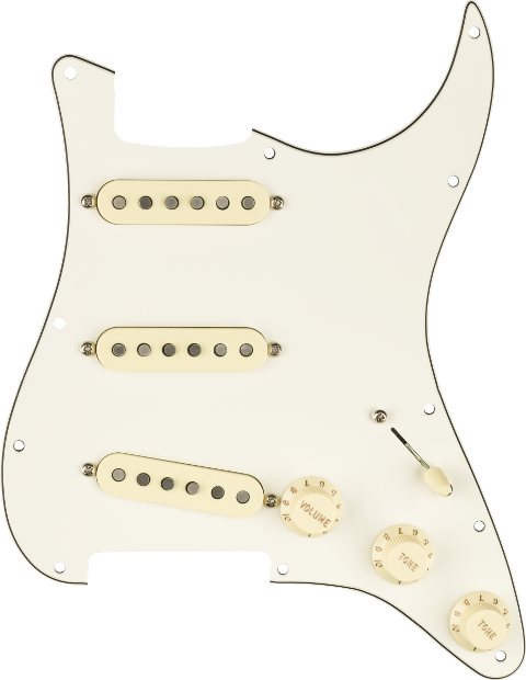 FENDER PRE WIRED STRAT PICKGUARD SSS CUSTOM SHOP FAT 50'S WHITE
