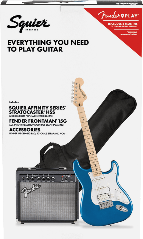SQUIER AFFINITY STRATOCASTER HSS PACK 15G PLACID BLUE