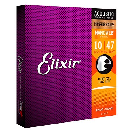 ELIXIR 16152 NANOWEB PHOSPHOR BRONZE 12 CORDE