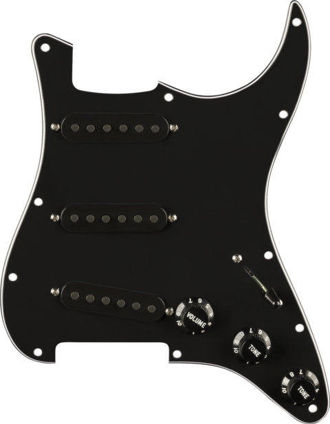 FENDER PRE WIRED STRAT PICKGUARD SSS PURE VINTAGE '65 CON RWRP AL CENTRO BLACK