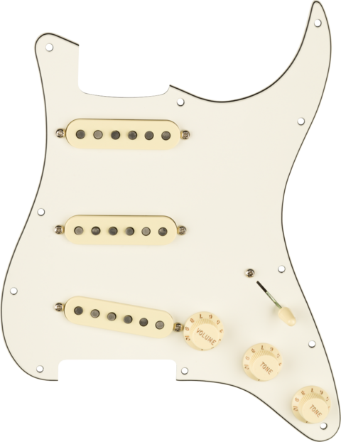 FENDER PRE WIRED STRAT PICKGUARD SSS CUSTOM SHOP '69 WHITE