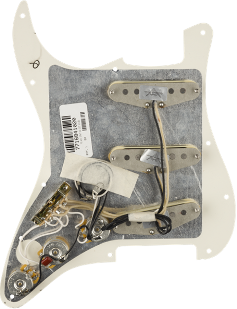 FENDER PRE WIRED STRAT PICKGUARD SSS CUSTOM SHOP '69 WHITE