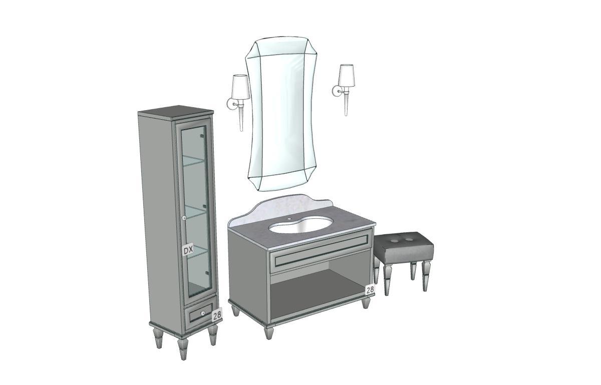 Composizione mobile bagno shabby Cerasa York