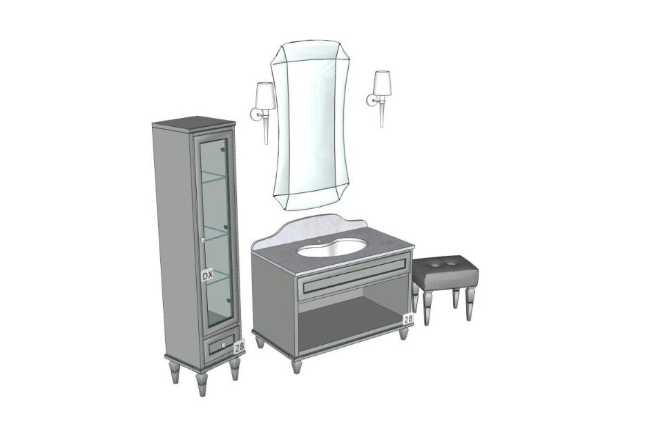 Composizione mobile bagno shabby Cerasa York