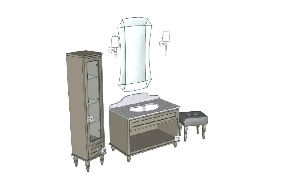 Composizione mobile bagno shabby Cerasa York