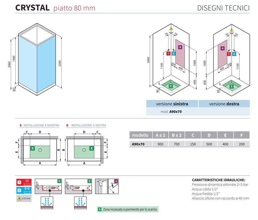 Cabina doccia idromassaggio Novellini Crystal - VERSIONE SENZA TETTUCCIO