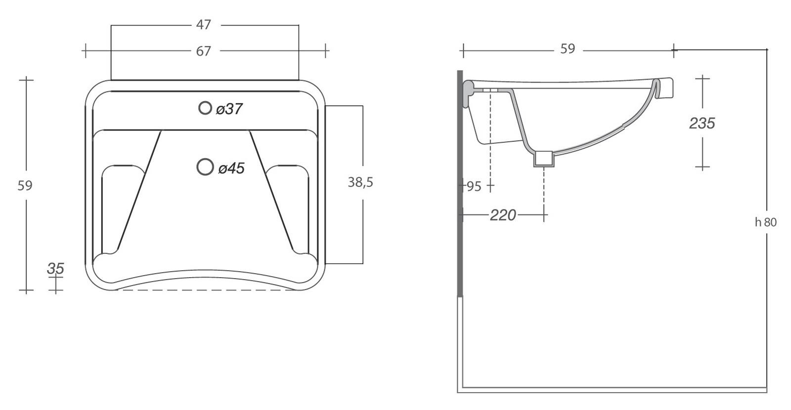 Lavabo disabili Dianhydro Generico