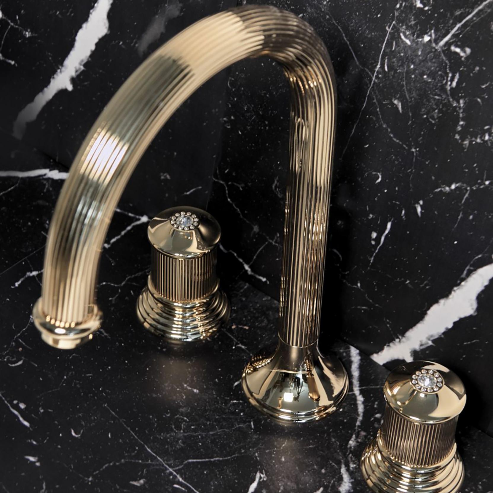 Gruppo lavabo 3 fori completo di piletta click-clack Bongio Impero Metal