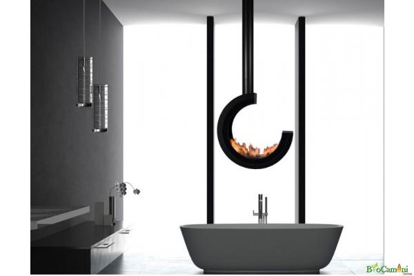 Biocamino free-standing Biocaminionline Erta 80 Simmetrico 3/4 Black tube