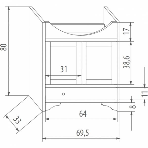 Composizione mobile bagno classico Eban Carla