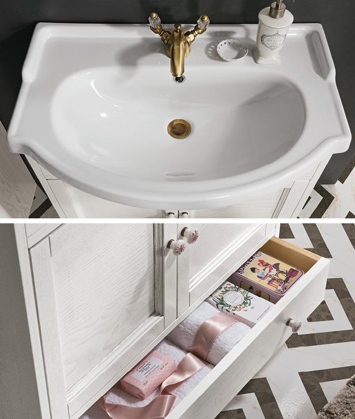 Composizione mobile bagno classico Eban Carla