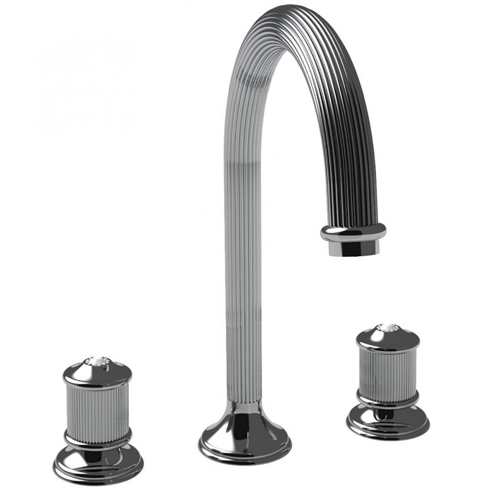 Gruppo lavabo 3 fori completo di piletta click-clack Bongio Impero Metal