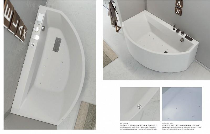 Vasca Idromassaggio KINEDO SLIM EDGE ASIMMETRICA ver. DigitalPlus b.co lucido con pannello