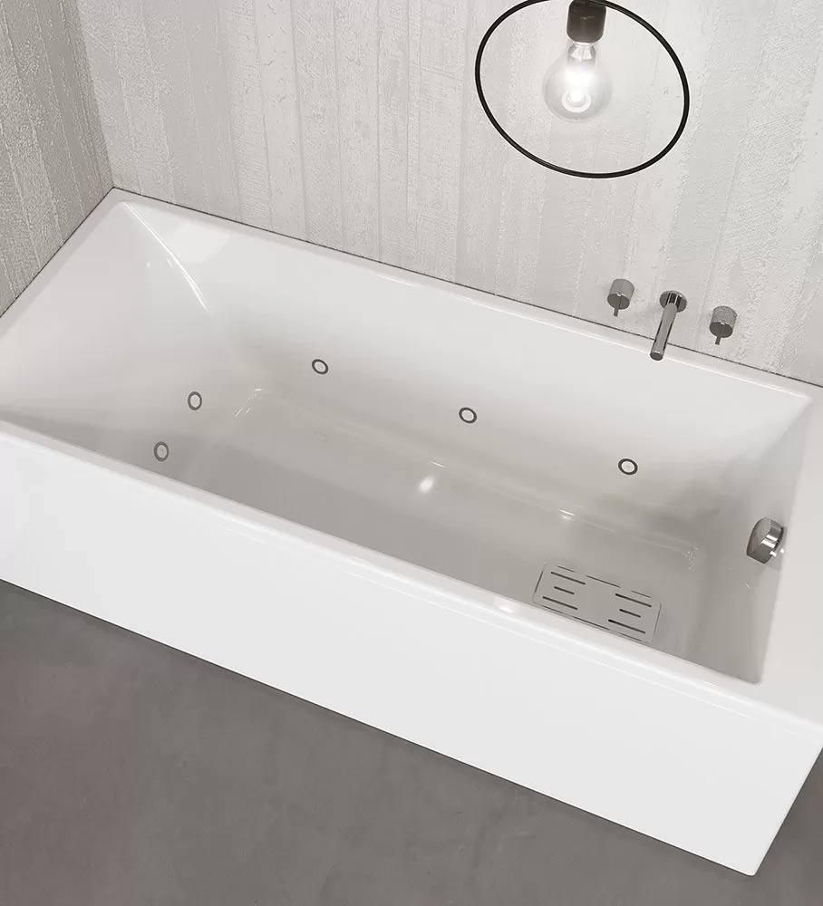 Vasca Idromassaggio KINEDO SLIM EDGE RETTANGOLARE ver. DigitalPlus b.co lucido con pannelli