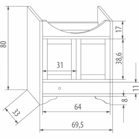 Composizione mobile bagno classico Eban Carla