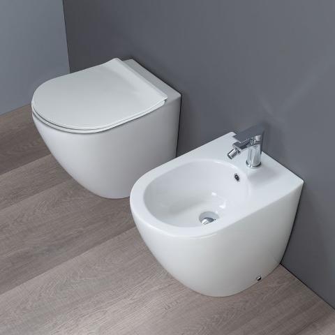 Coppia di sanitari WC + Bidet ALTHEA COVER RIMLESS