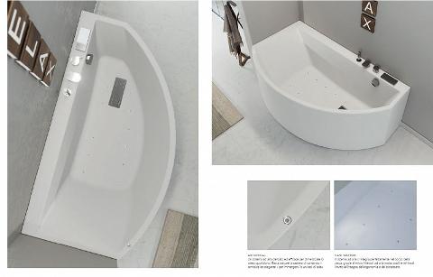 Vasca Idromassaggio KINEDO SLIM EDGE ASIMMETRICA ver. DigitalPlus b.co lucido con pannello