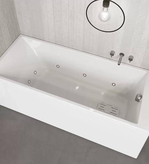Vasca Idromassaggio KINEDO SLIM EDGE RETTANGOLARE ver. DigitalPlus b.co lucido con pannelli