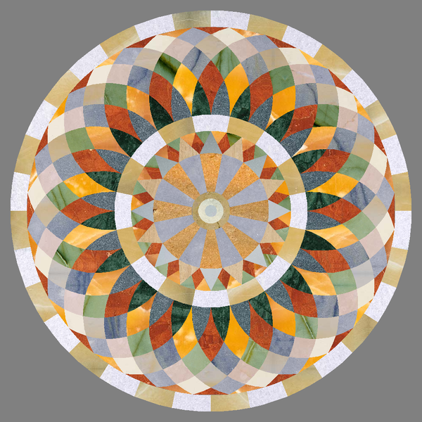 Mosaico su gres marmo e pietre dure