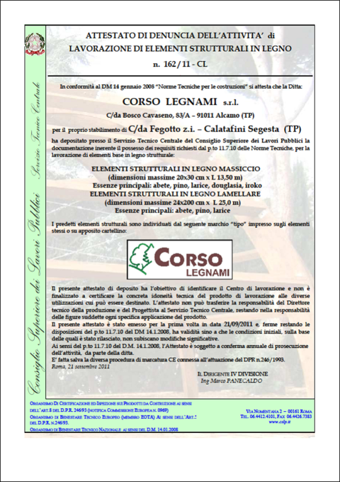 PROGETTAZIONE DI STRUTTURE IN LEGNO - Corso Legnami Srl ‎‎