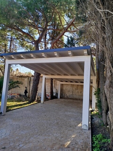 Carport in legno lamellare su misura 