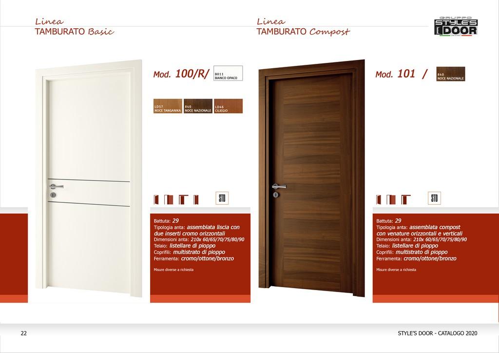 Porte interne in laminato Linea Tamburato Basic - Compost