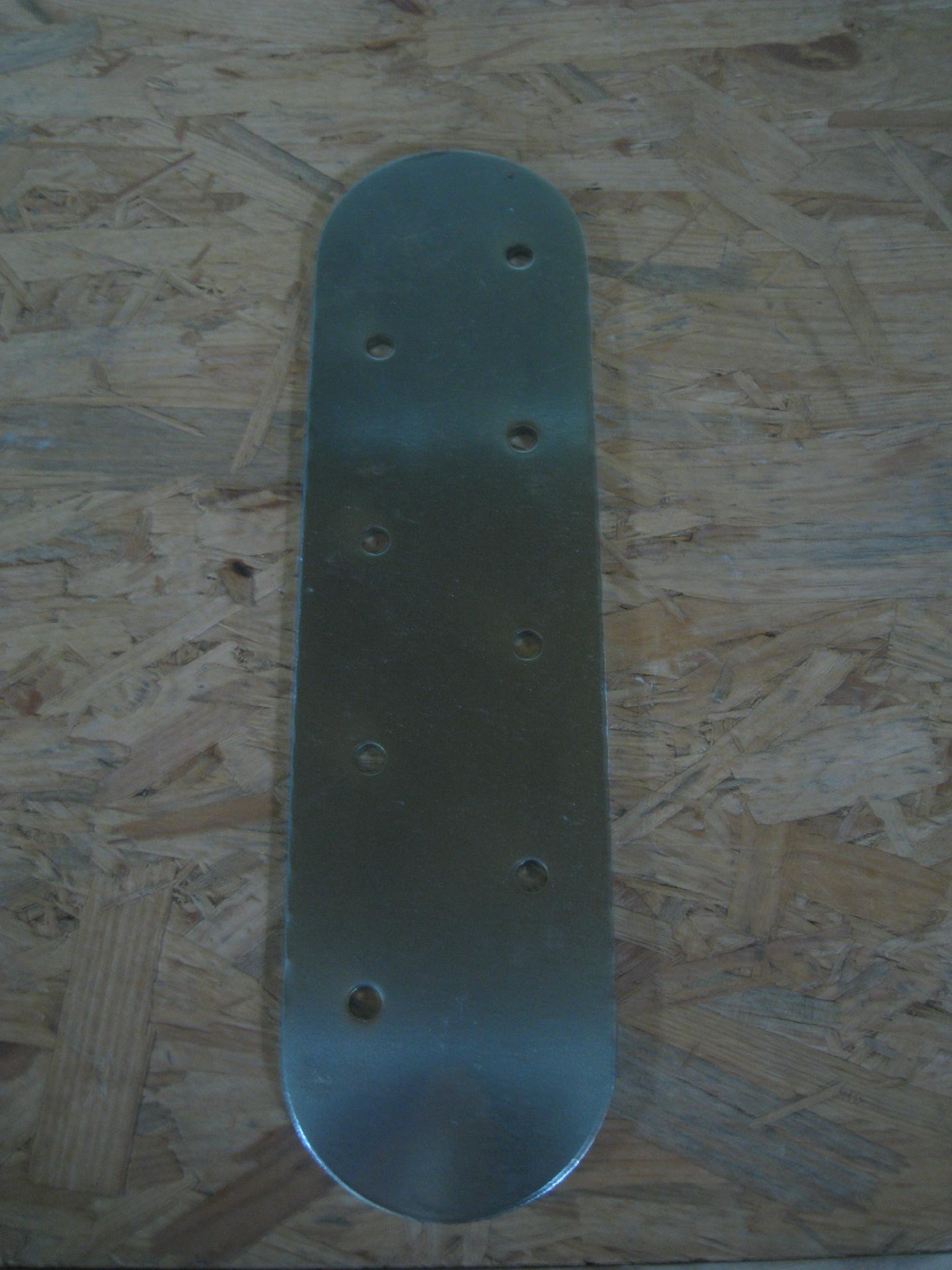 Piastra forata stondata 80x300 spessore 5 mm.