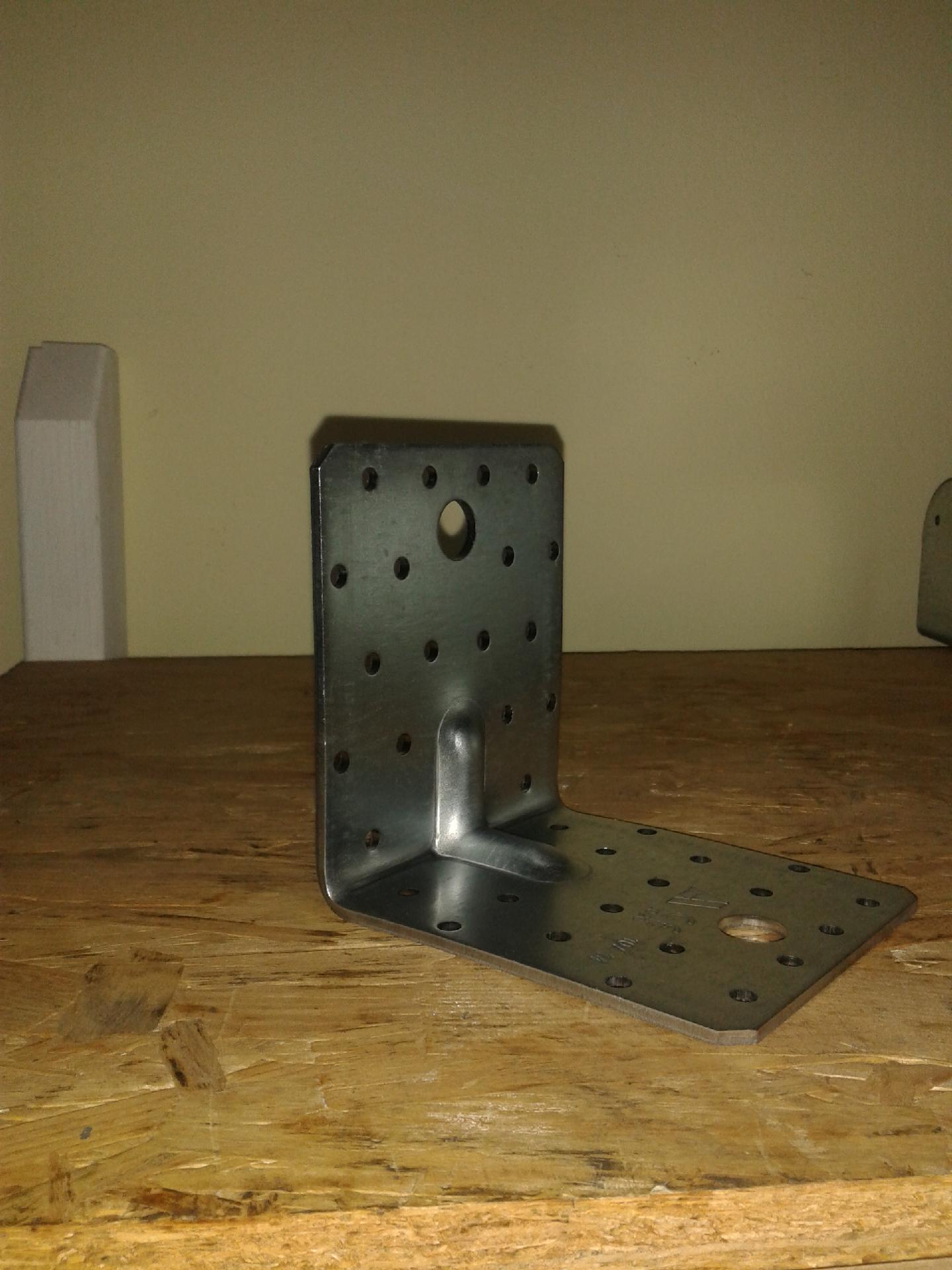 Piastra angolare 105x105x90 SP 2 ZB con rinforzo zincato bianco