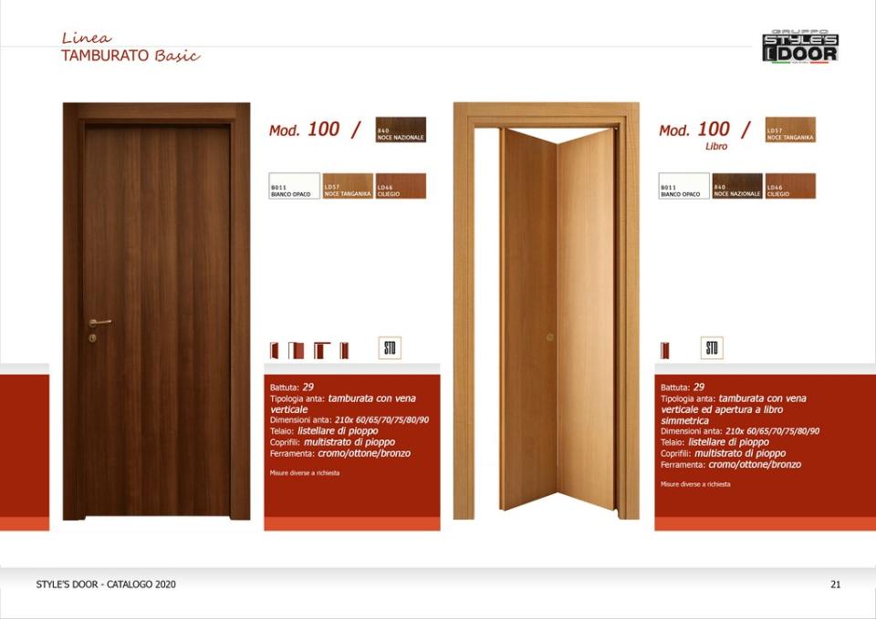 Porte interne in laminato Linea Tamburato