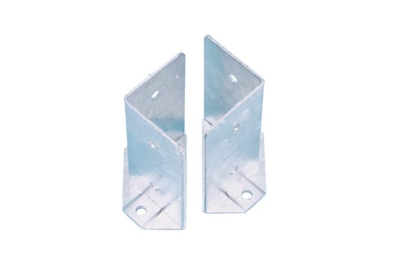 Coppia porta pilastro angolare sdoppiato 80x80 zincato