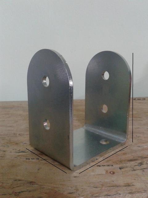 Porta pilastri a U 100x100x120 sp.5 mm stondato