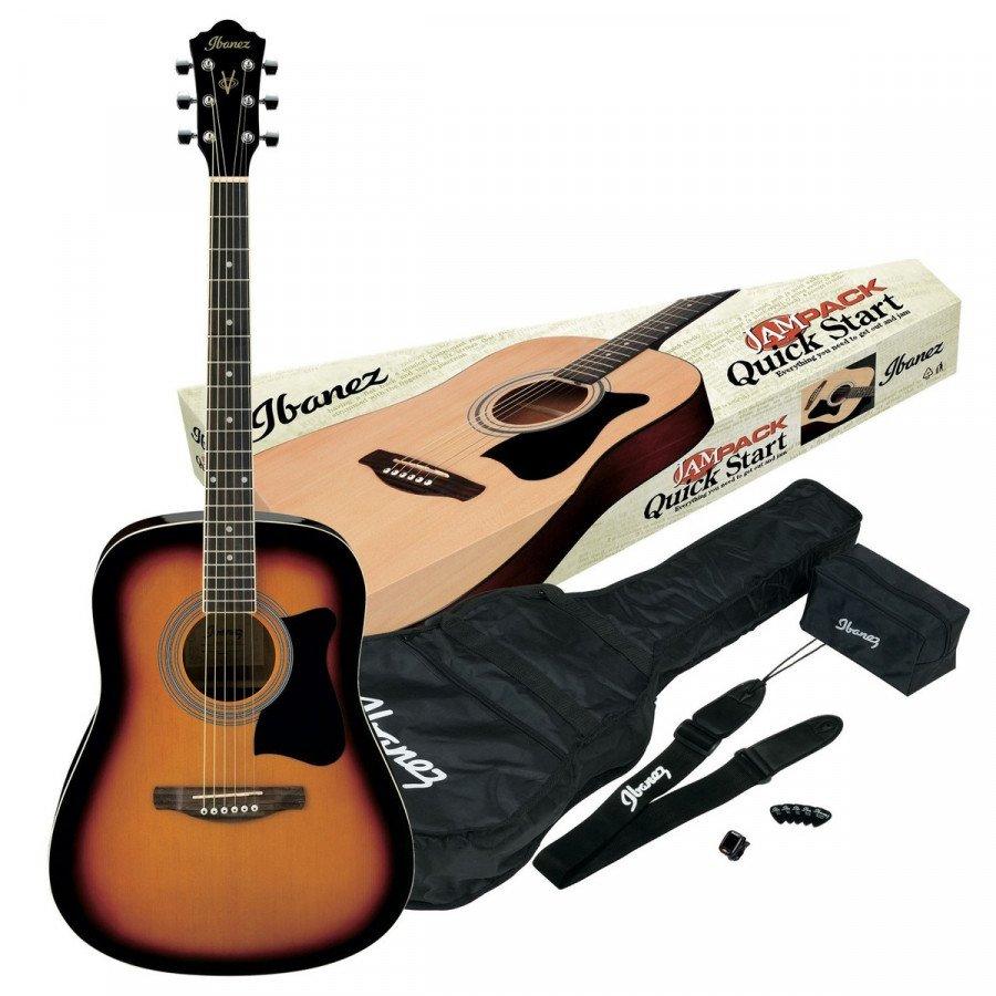 KIT CHITARRA ACUSTICA SUNBURST CON ACCESSORI IBANEZ  V50NJP Pack Violin Sunburst